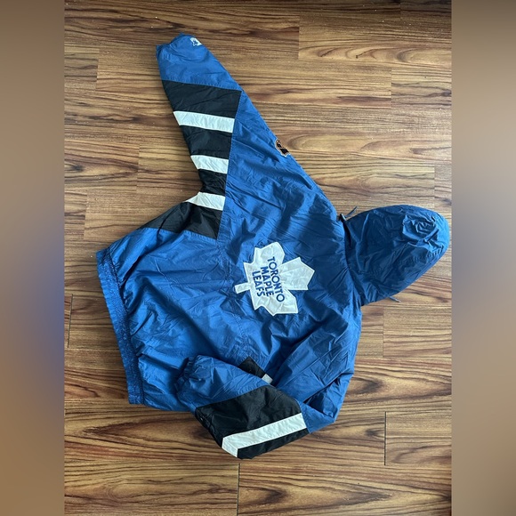 Vintage 1990s Starter toronto maple leafs winter puffer zipper jacket coat - Picture 6 of 7